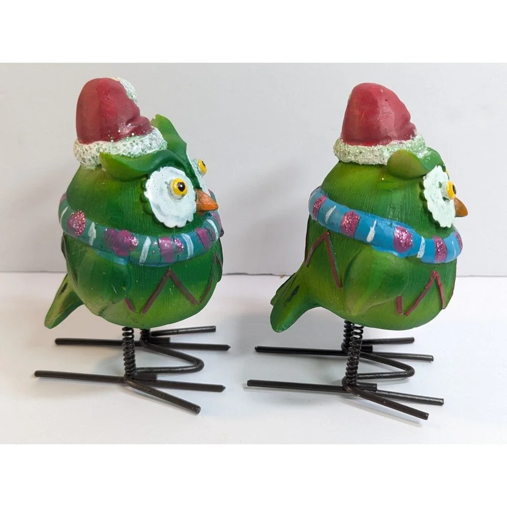 Set Of 2‎ Christmas Owls Vintage